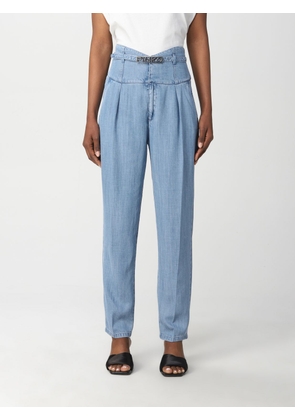 Pinko jeans in washed denim with belt