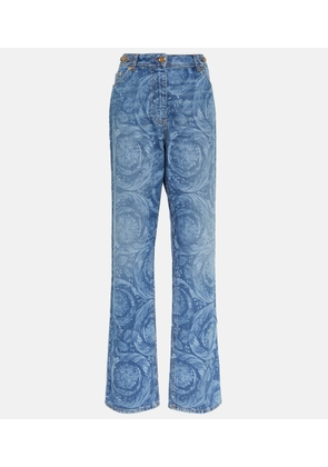Versace Barocco high-rise straight jeans