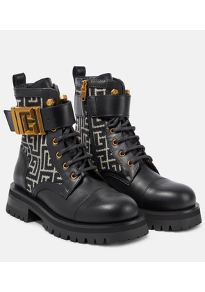 Balmain Charlie monogram leather combat boots