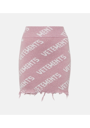 Vetements Monogram wool-blend miniskirt