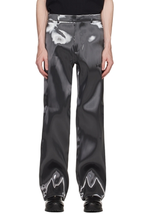 HELIOT EMIL Gray Liquid Metal Trousers