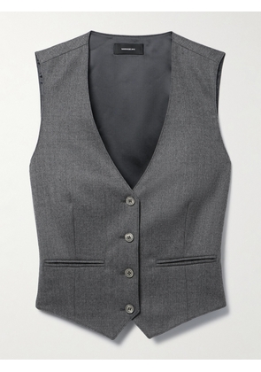 WARDROBE.NYC - Cropped Wool-twill Vest - Gray - xx small,x small,small,medium,large,x large