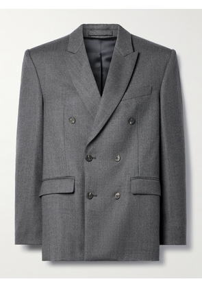 WARDROBE.NYC - Double-breasted Wool-blend Twill Blazer - Gray - xx small,x small,small,medium,large,x large