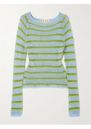 Marni - Striped Cotton And Brushed Mohair-blend Sweater - Blue - IT36,IT38,IT40,IT42,IT44,IT46,IT48