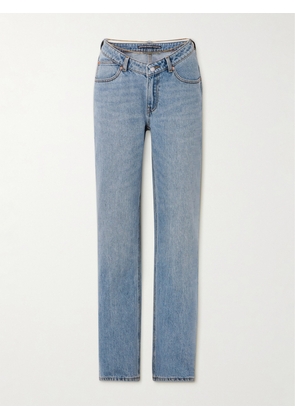 Alexander Wang - Nameplate Embellished Mid-rise Straight-leg Jeans - Blue - 24,25,26,27,28,29,30,31