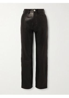 KHAITE - Danielle Leather Straight-leg Pants - Black - US0,US2,US4,US6,US8,US10,US12