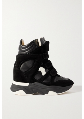 Isabel Marant - Balskee Leather And Suede High-top Wedge Sneakers - Black - FR35,FR36,FR37,FR38,FR39,FR40,FR41