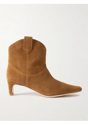 STAUD - Western Wally Suede Ankle Boots - Brown - IT35,IT36,IT36.5,IT37,IT37.5,IT38,IT38.5,IT39,IT39.5,IT40,IT40.5,IT41,IT42