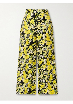 Adam Lippes - Cropped Floral-print Wool And Silk-blend Straight-leg Pants - Yellow - US2,US4,US6,US8,US10,US12