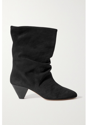 Isabel Marant - Reachi Gathered Suede Ankle Boots - Black - FR35,FR36,FR37,FR38,FR39,FR40,FR41