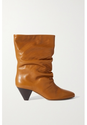 Isabel Marant - Reachi Gathered Leather Ankle Boots - Brown - FR35,FR36,FR37,FR38,FR39,FR40,FR41