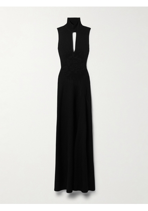 Victoria Beckham - Cutout Stretch-knit Turtleneck Gown - Black - x small,small,medium,large,x large
