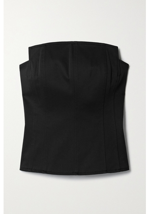 Tibi - Chino Strapless Cotton-blend Twill Bustier Top - Black - US0,US2,US4,US6,US8,US10,US12