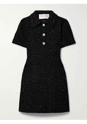 Valentino Garavani - Embellished Metallic Tweed Mini Dress - Black - IT36,IT38,IT40,IT42,IT44,IT46,IT48