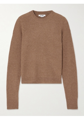 RE/DONE - Waffle-knit Wool And Cashmere-blend Sweater - Brown - x small,small,medium,large