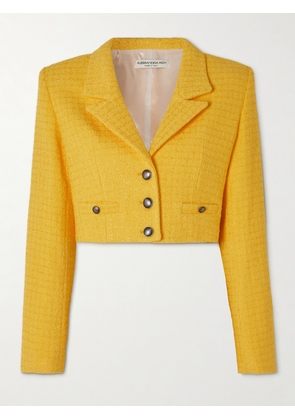 Alessandra Rich - Cropped Bouclé-tweed Jacket - Yellow - IT36,IT38,IT40,IT42,IT44,IT46