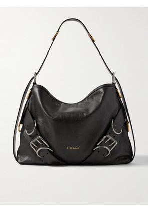 Givenchy - Voyou Boyfriend Medium Crinkled-leather Shoulder Bag - Black - One size