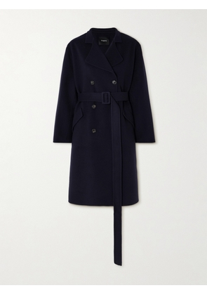 Theory - Double-breasted Wool And Cashmere-blend Coat - Blue - x small,small,medium,large,x large
