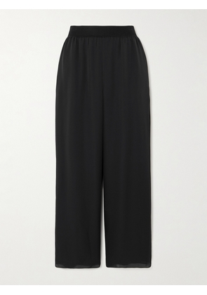 Theory - Silk Crepe De Chine Straight-leg Pants - Black - x small,small,medium,large