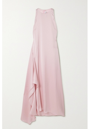 JW Anderson - Asymmetric Draped Duchesse-satin Maxi Dress - Pink - UK 6,UK 8,UK 10,UK 12,UK 14