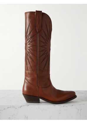 Golden Goose - Wish Star Embroidered Leather Cowboy Boots - Brown - IT35,IT36,IT37,IT38,IT39,IT40,IT41