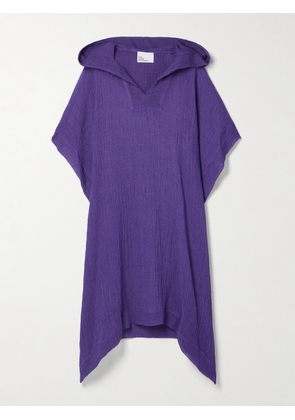 Lisa Marie Fernandez - + Net Sustain Oversized Crinkled Linen-blend Gauze Poncho - Purple - XS/S,M/L