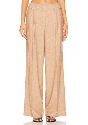 REMAIN Wide Pant With Eyelet Belt in Beige. Size 34, 36, 38.
