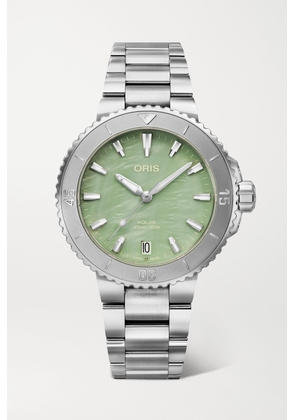 ORIS - Aquis Date Automatic 36.5mm Stainless Steel And Mother-of-pearl Watch - Green - One size