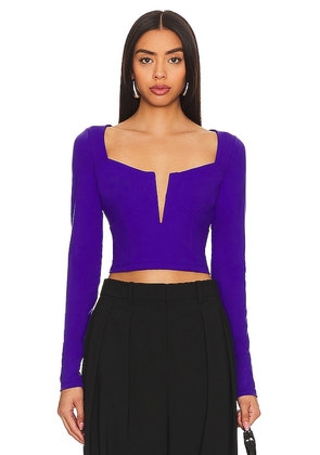 Susana Monaco Corset Long Sleeve Top in Purple. Size L, M, XL, XS.