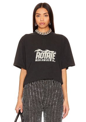 ROTATE SUNDAY Enzyme T-shirt in Black. Size S, XS.
