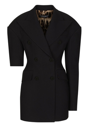Dolce & Gabbana asymmetric double-breasted coat - Black