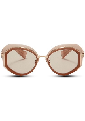 Balmain Eyewear Brigitte round-frame sunglasses - Neutrals