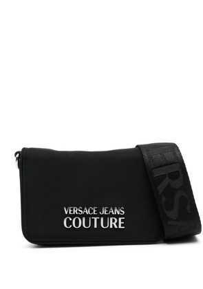 Versace Jeans Couture logo-plaque twill clutch bag - Black