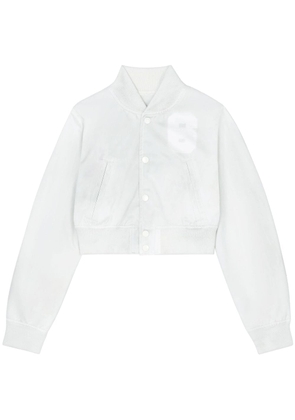 MM6 Maison Margiela cropped varsity jacket - White
