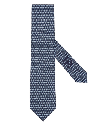 Zegna globe-print silk tie - Blue