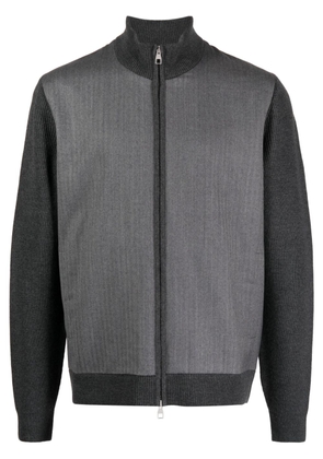 Dunhill panelled zip-up cardigan - Grey