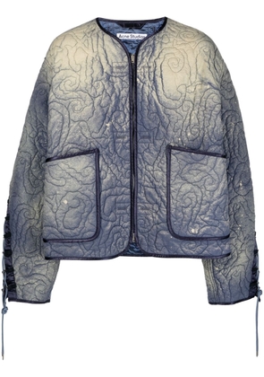 Acne Studios strap-detail quilted jacket - Blue