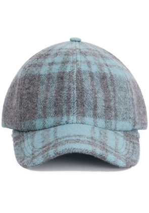 AMI Paris plaid-pattern wool cap - Grey