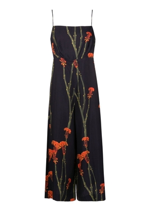 Osklen floral-print A-line dress - Black