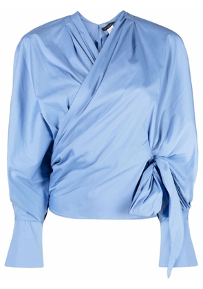 Fabiana Filippi wrap-front side-tie tailored blouse - Blue