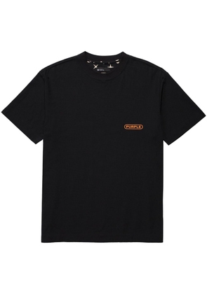 Purple Brand debossed-logo cotton T-shirt - Black