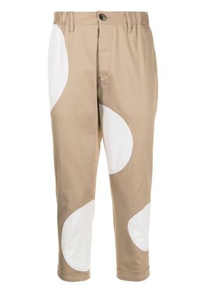 Ports V spot-print cropped trousers - Neutrals