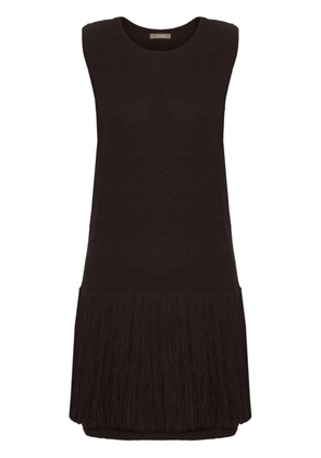 12 STOREEZ fringed sleeveless knit top - Black