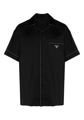Prada logo-print silk shirt - Black