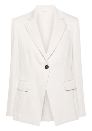 Brunello Cucinelli single-breasted cotton blend blazer - Grey