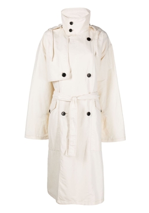 LEMAIRE hooded trench coat - White