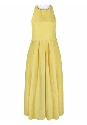 Fabiana Filippi sleeveless pleated-skirt long dress - Yellow
