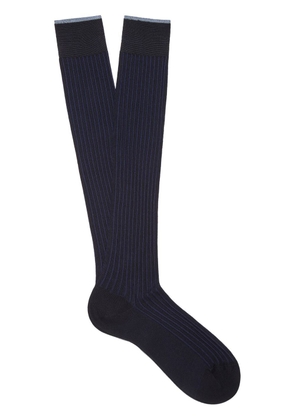 Zegna Ribs mid calf-length socks - Blue