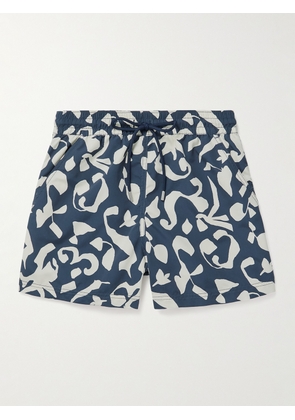 ATALAYE - Natelo Mid-Length Printed Recycled Swim Shorts - Men - Blue - S