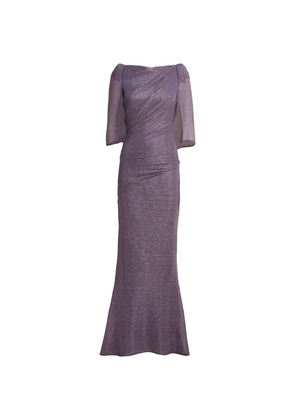 Talbot Runhof Cape-Sleeve Maxi Dress